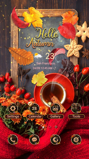 Android application Autumn And Tea Time- Wallpaper screenshort