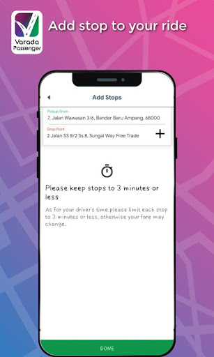 Varada - Passenger (TAXI) Screen 3