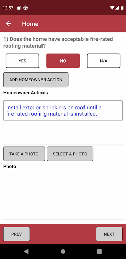 FireSmart Home Assessment Screen 3