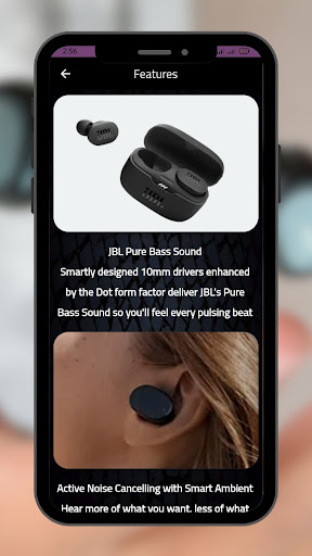 Android application JBL Tune 130NC guide screenshort