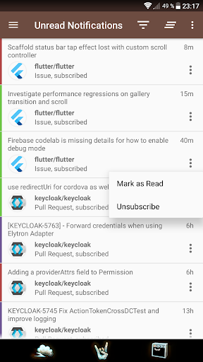 Android application GH::watch GitHub notifications screenshort