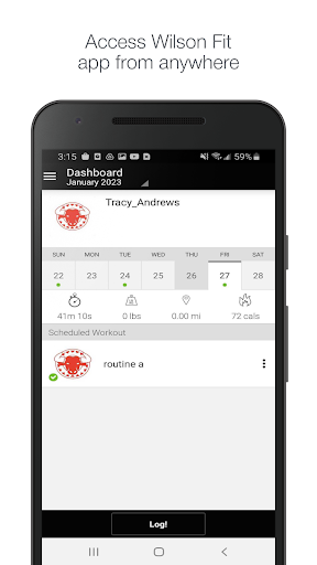Android application Wilson Fit screenshort