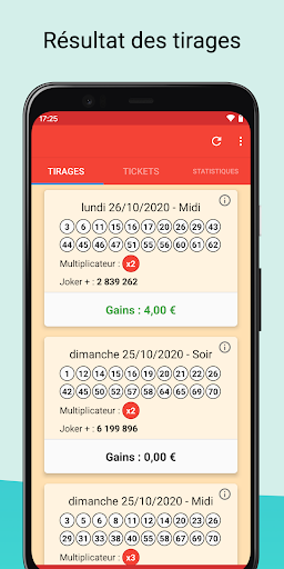 Android application Results for french Keno screenshort