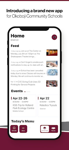 Android application Okoboji Community Schools screenshort