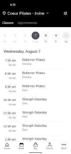 Coeur Pilates Screen 2