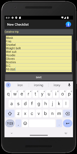 Yesorno checklist manager Screen 3