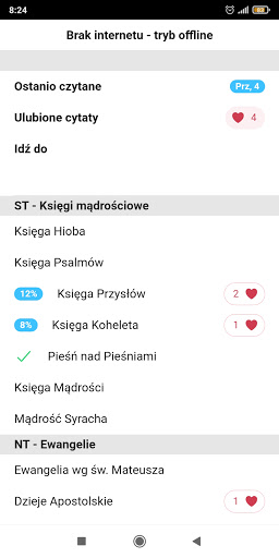 Android application Biblia Tysiąclecia screenshort