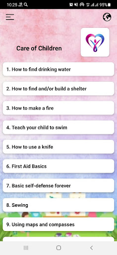 Android application Care of Children screenshort