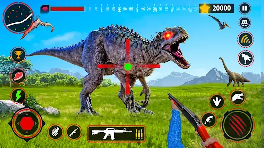 Jogos 3D de arma de caça Dino selvagem versão móvel andróide iOS