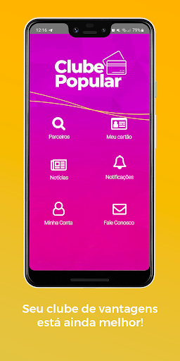 Android application CLUBE POPULAR screenshort