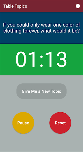 Table Topics (Toastmasters) Screen 2