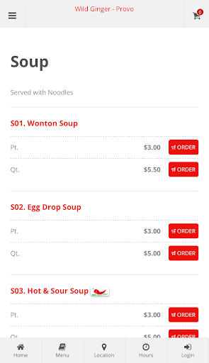 Wild Ginger Provo Ordering Screen 3