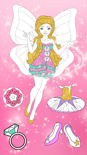 Screenshot of Glitter Coloring Book: Dresses