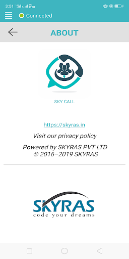 Android application SKY CALL screenshort
