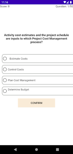 PMP Exam Practice Questions Screen 2