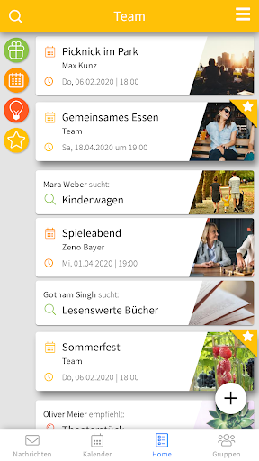 Android application Communi Team screenshort