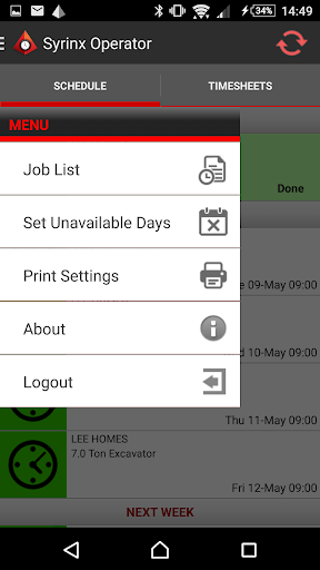 Syrinx Operator App Screen 3