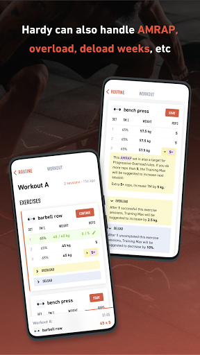 Screenshot of Hardy: smart workout routines