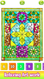 Stained Glass Color by Number - Adult Paint Book