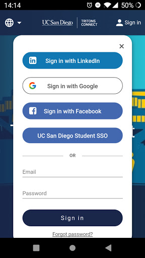 Tritons Connect Screen 2