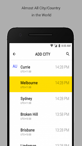 World Clock Screen 2