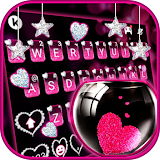 Pink Heart Glass Keyboard Theme icon
