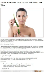Freckles Home Remedies Tips