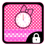 Pink bow tie girl theme icon