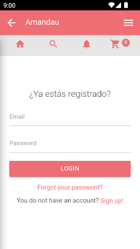Android application Amandau Pedidos screenshort