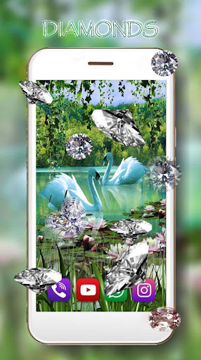 Swans and Lilies live wallpaper