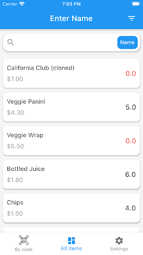 Android application Inventory Manager for Clover screenshort