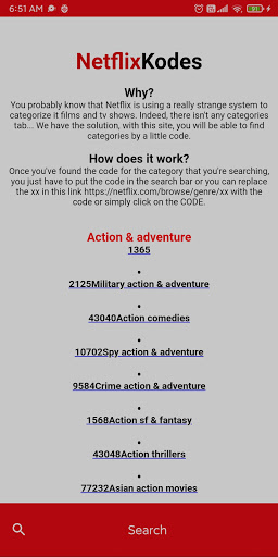 Flix Kodes  Category Secret Codes for Netflix