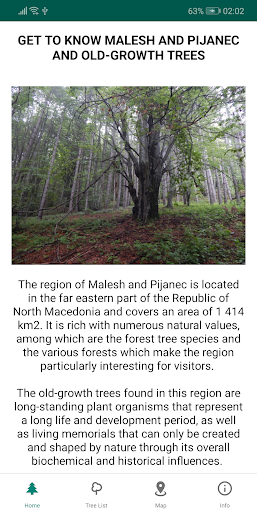 Android application Old-Growth Trees screenshort
