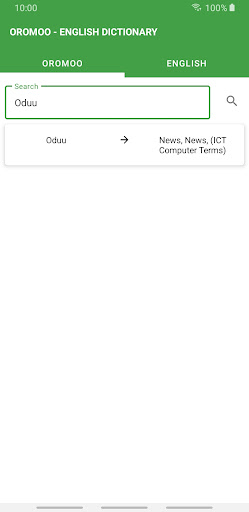 Android application English Afaan Oromo Dictionary screenshort