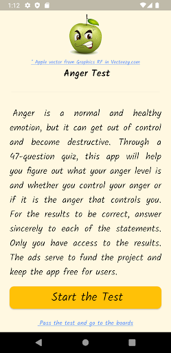 Android application Anger Test screenshort