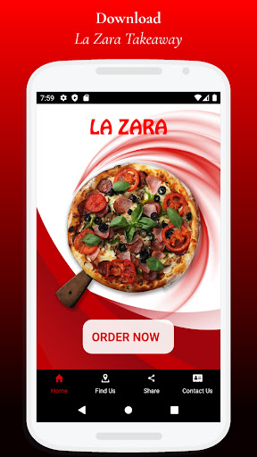 Android application La Zara Takeaway screenshort
