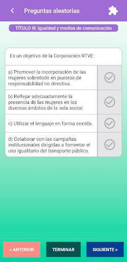 Tests Ley 3/2007 (Igualdad) Screen 2