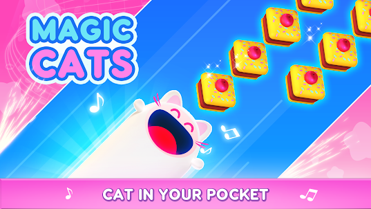 Magic Cats: Cute Piano Tiles