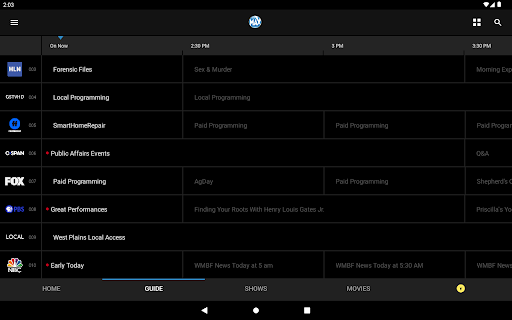 Screenshot of HTC TV MAX