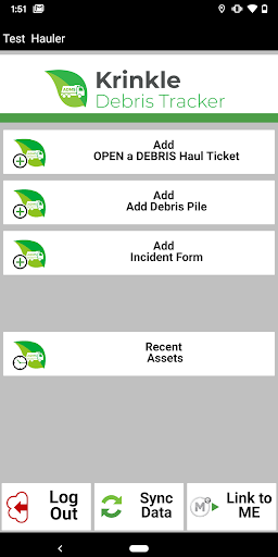 Android application Krinkle Debris Tracker screenshort