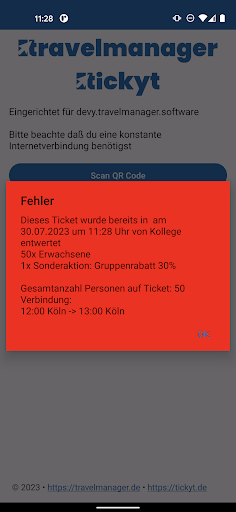 Travelmanager TickytApp Screen 3