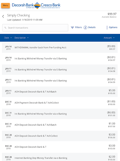Decorah Bank and Cresco Bank Screen 3