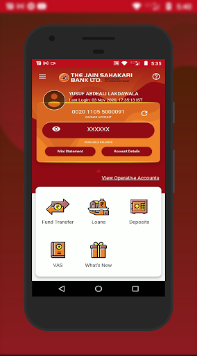 The Jain Sahakari Bank Ltd. Mo Screen 3