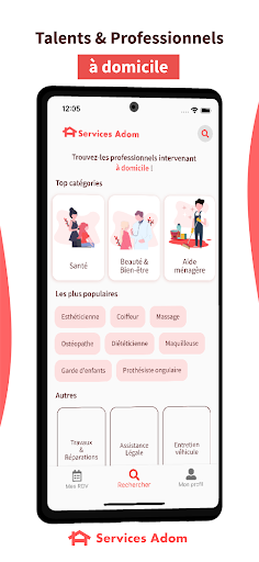 Android application Adom - Services à domicile screenshort