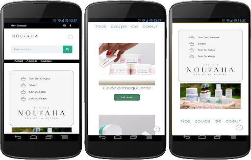 Android application NOUAHA screenshort