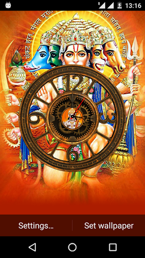 Android application Hanuman Ji Clock LiveWallpaper screenshort