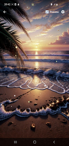 Android application Beach Sunset Wallpaper Gallery screenshort