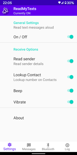 Android application Read My Texts screenshort