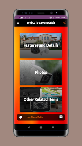 Android application Wifi cctv camera guide screenshort