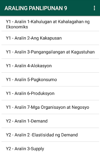 Android application Araling Panlipunan 9 screenshort